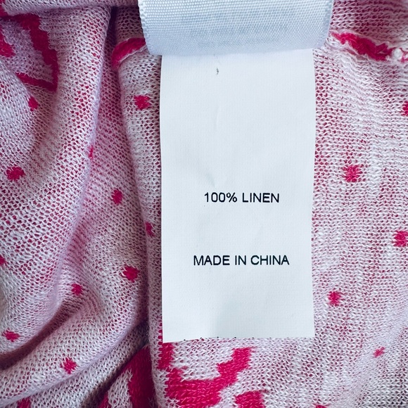 YanYan Munzi Cheongsam Asian Style Jacquard Linen Midi Dress Pink Small - Picture 15 of 15